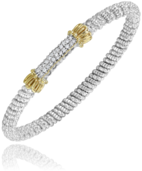 Sterling silver and 14k yellow gold bracelet with diamonds by Vahan