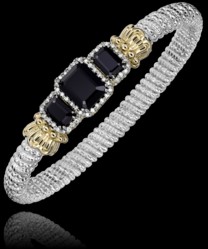 Sterling silver and 14k yellow gold bracelet with diamond and onyx by Vahan