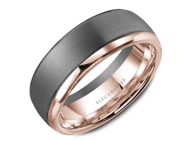 14k rose gold and Tantalum mens ring by Crown Ring