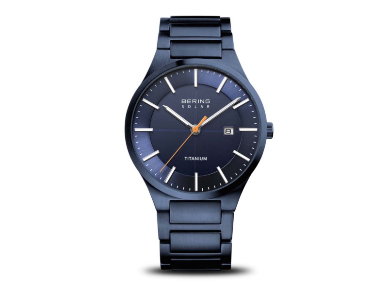 Titanium solar in brushed blue by Bering Watches