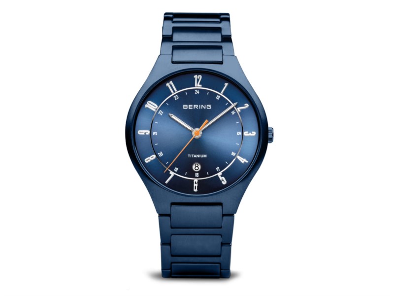 Titanium in mat blue by Bering Watches