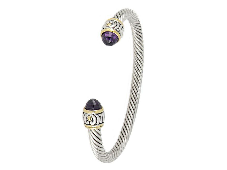Nouveau Small Wire Cuff Bracelet with Amethyst by John Medeiros