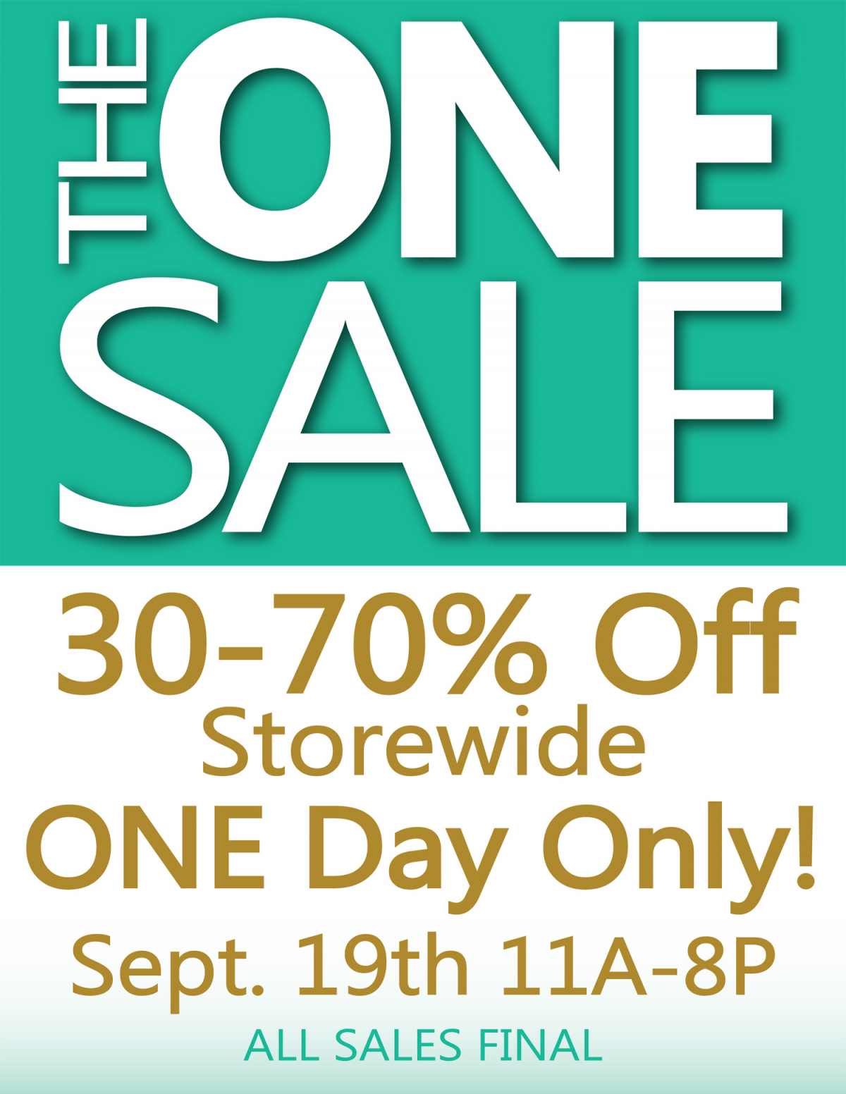 Read article: The ONE Sale - 30 to 70% Off